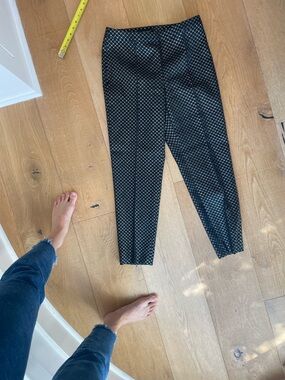 St. John Emma Trousers Black with Silver Diamond Grid